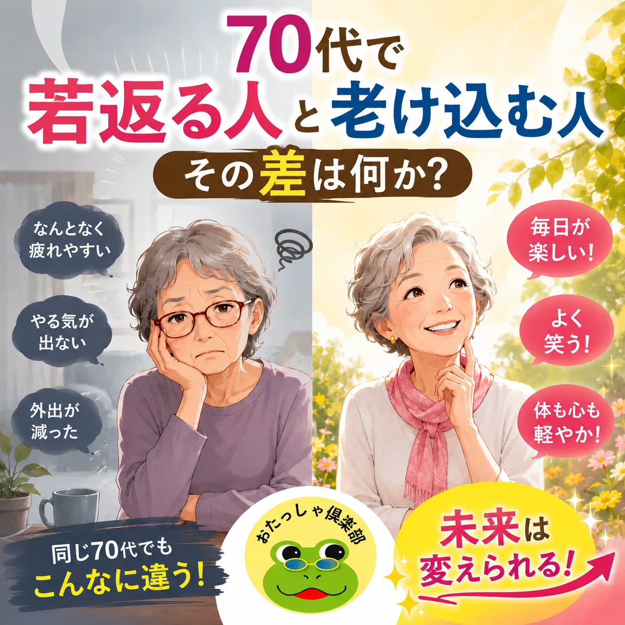 【70代で若返る人、老け込む人。その差は何か?】